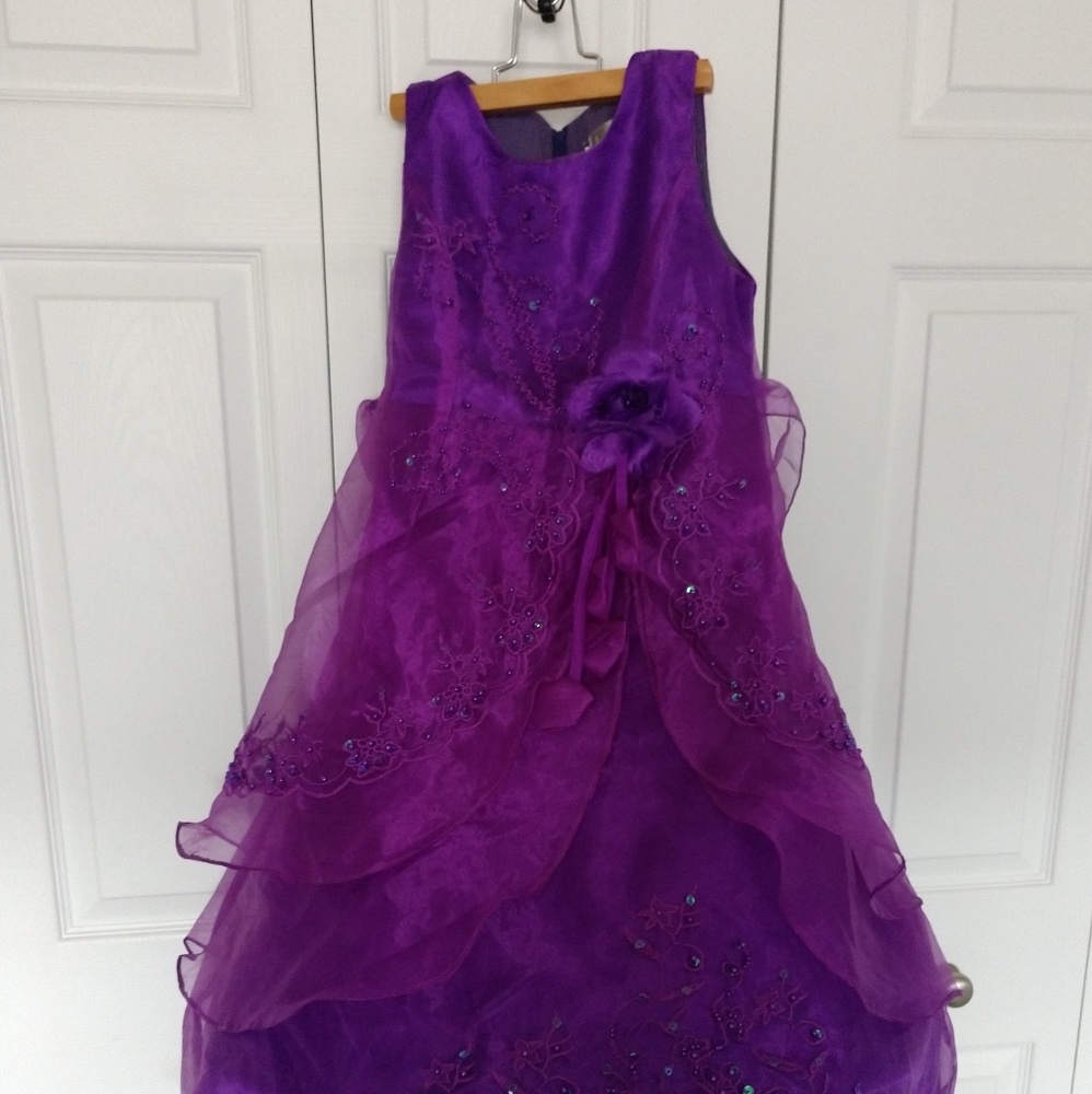 Purple Girls Flower Girl Dress